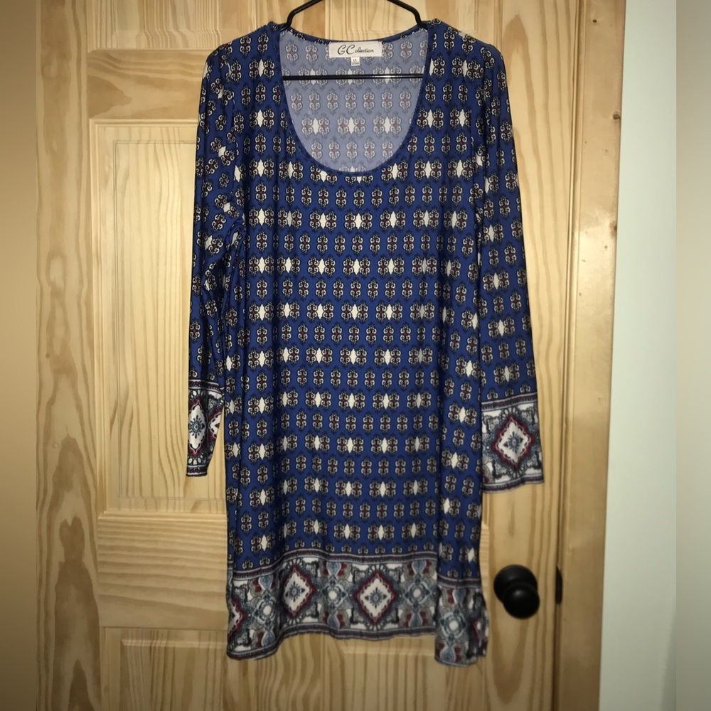 G Collection blue printed dress size 1X